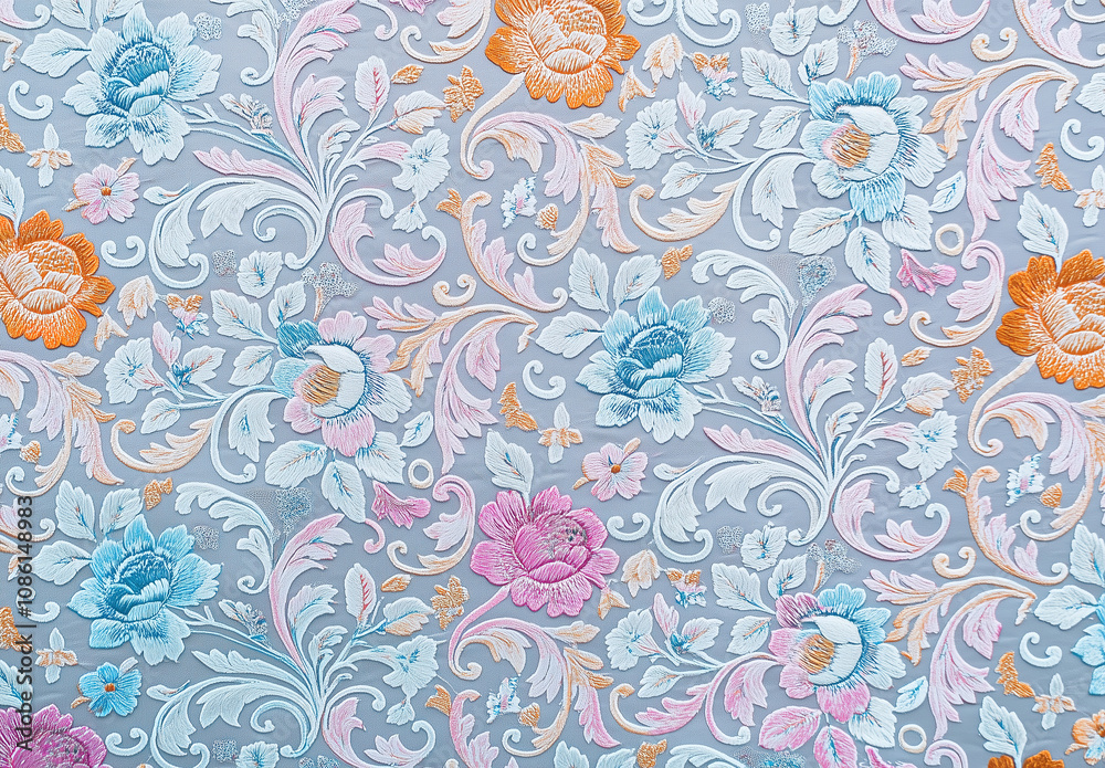 Beautiful abstract floral design embroidered background pattern Beautiful abstract floral design embroidered background pattern