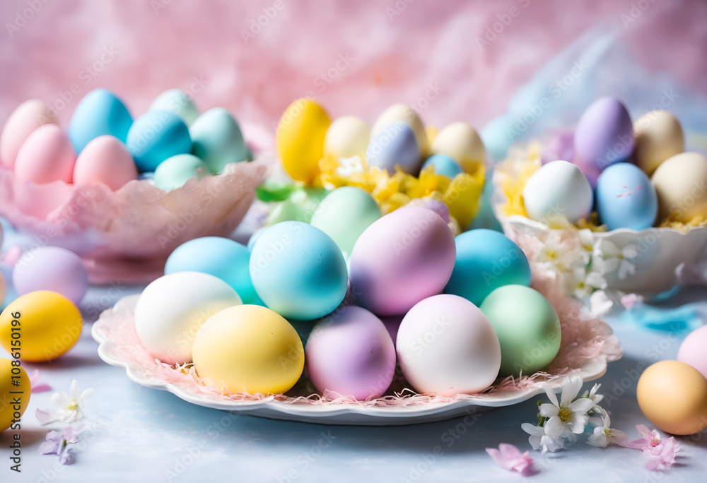 Easter pastel colorful eggs Easter pastel colorful eggs