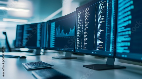 Wallpaper Mural Computer Monitors Code Data Analysis Torontodigital.ca