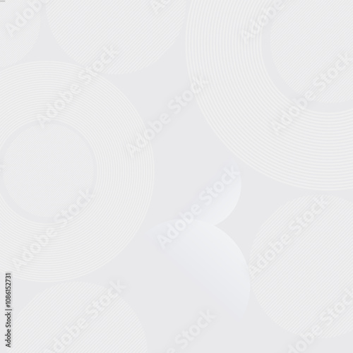 Vector white geometric abstract texture overlap layer on bright space. Lines effect decoration for banner. Graphic design circles elements.