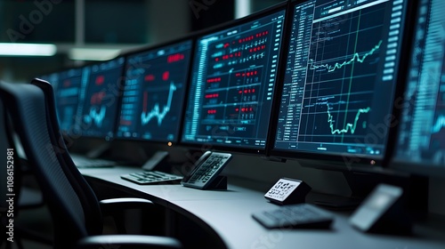 Wallpaper Mural Financial Data Analysis Desk Torontodigital.ca