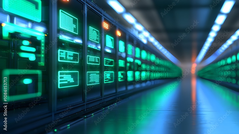 Futuristic Server Room Interior Futuristic Server Room Interior
