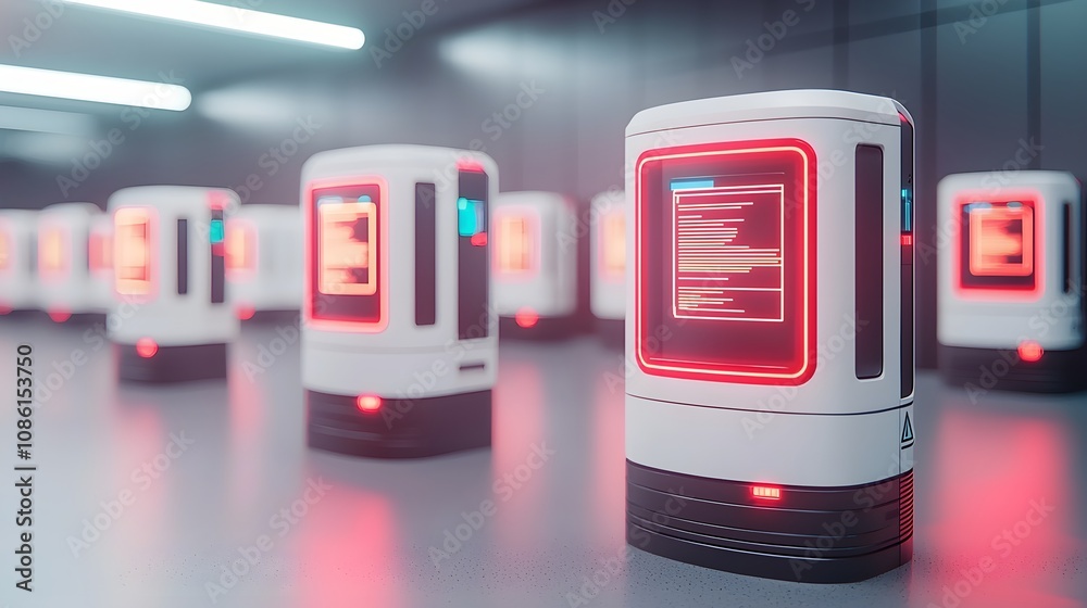 Fototapeta premium Futuristic Server Room Technology