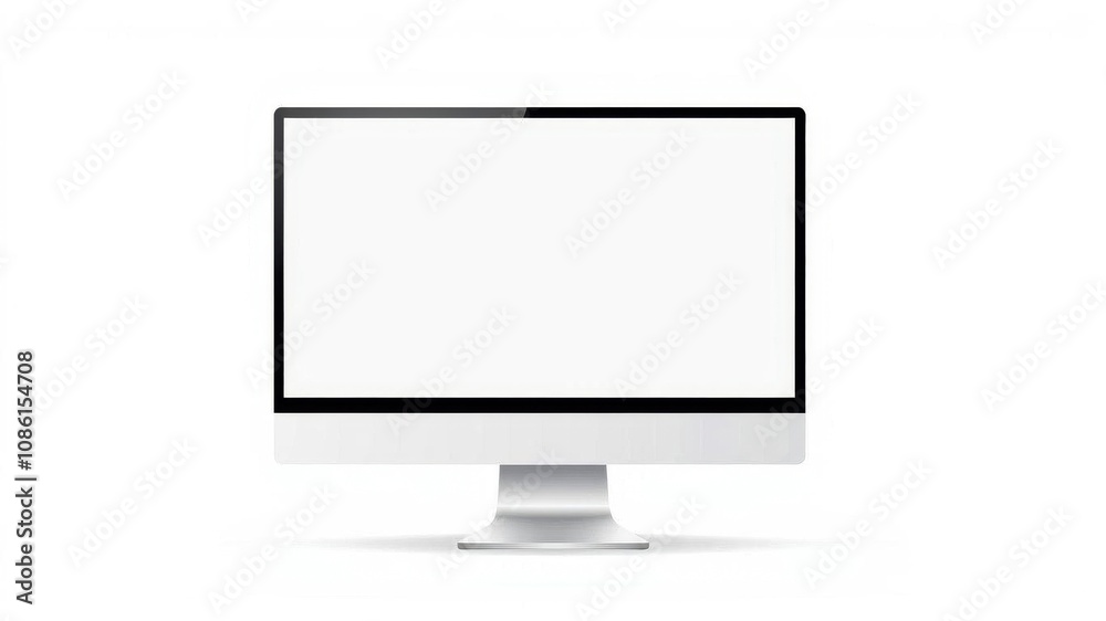 Computer screen vector illustration with blank mockup, isolated on white background, empty, screen Computer screen vector illustration with blank mockup, isolated on white background, empty, screen
