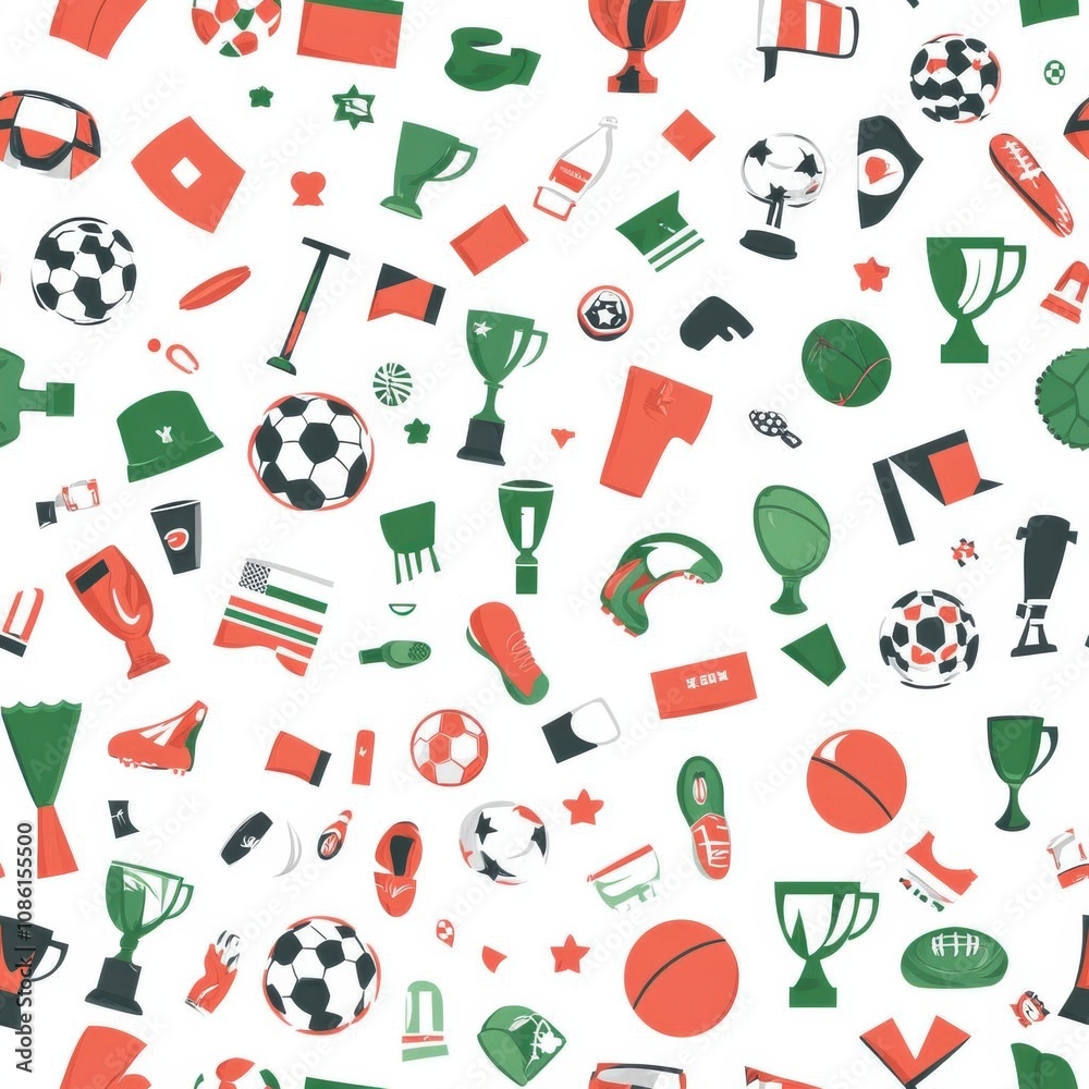 Soccer and Football Seamless Pattern: A Celebration of Sports Soccer and Football Seamless Pattern: A Celebration of Sports