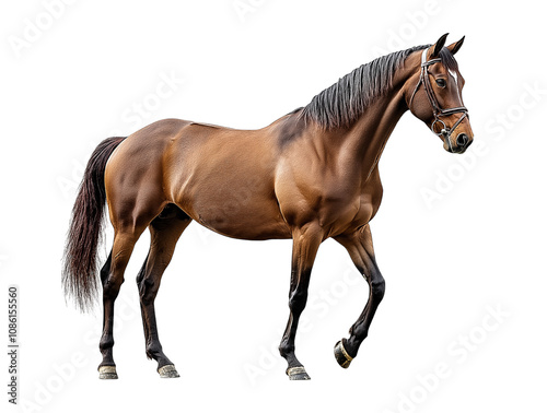thoroughbred racehorse isolated on white, png