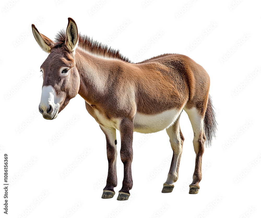 Fototapeta premium Donkey isolated on white, png