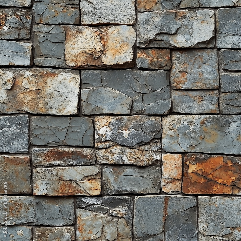 Rugged Fieldstone Tile Texture in Gray and Brown Rugged Fieldstone Tile Texture in Gray and Brown