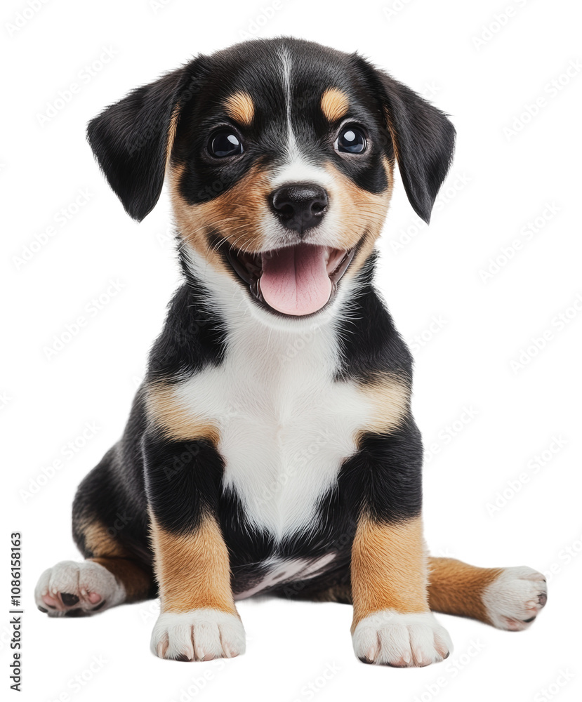 PNG Smiling puppy on a white background PNG Smiling puppy on a white background