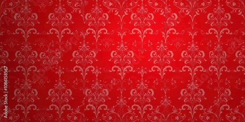 Red damask pattern wallpaper with intricate design and luxurious feel, texture, design