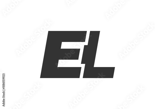 EL Techno Editable Font Logo For Corporate Branding. Bold, Futuristic Design With Unique Typographic Ideas. Minimal Custom Type And Dynamic Letter