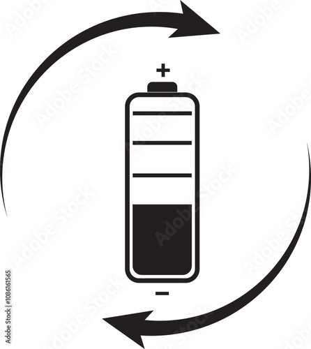 Illustration of a battery energy charging icon