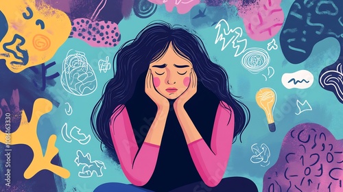 Woman Overwhelmed by Thoughts and Ideas