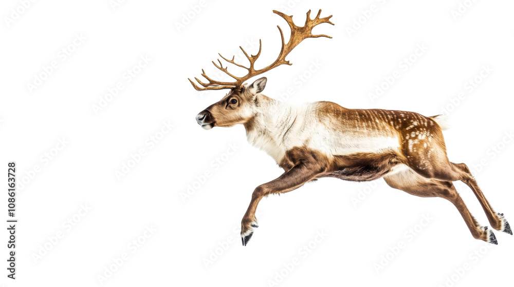 Obraz premium Deer jumping transparent background