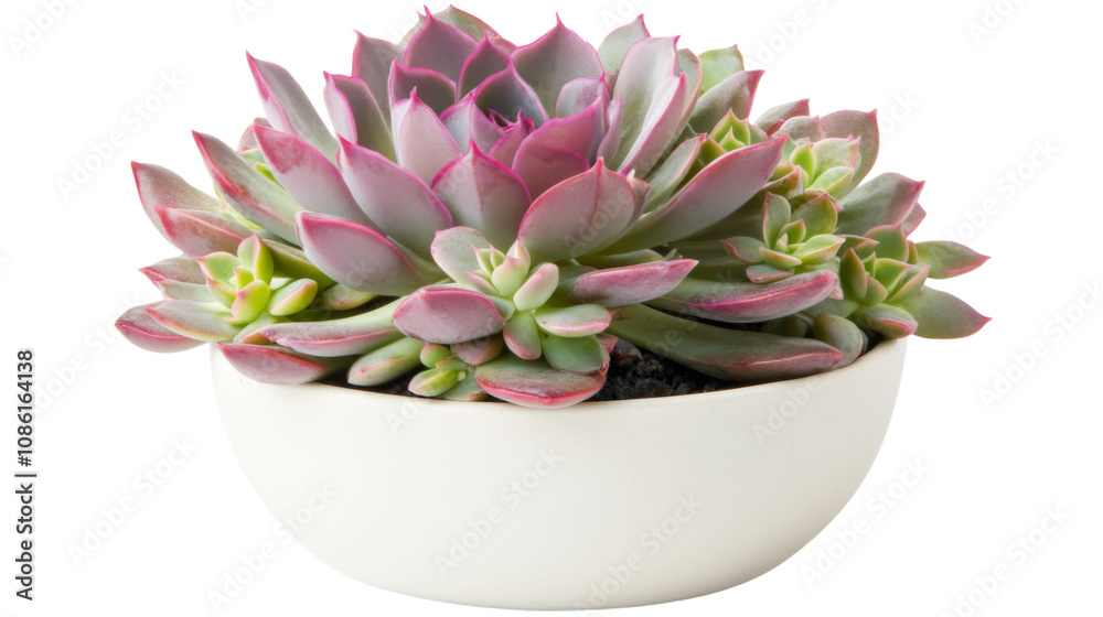 Succulent plant in pot transparent background