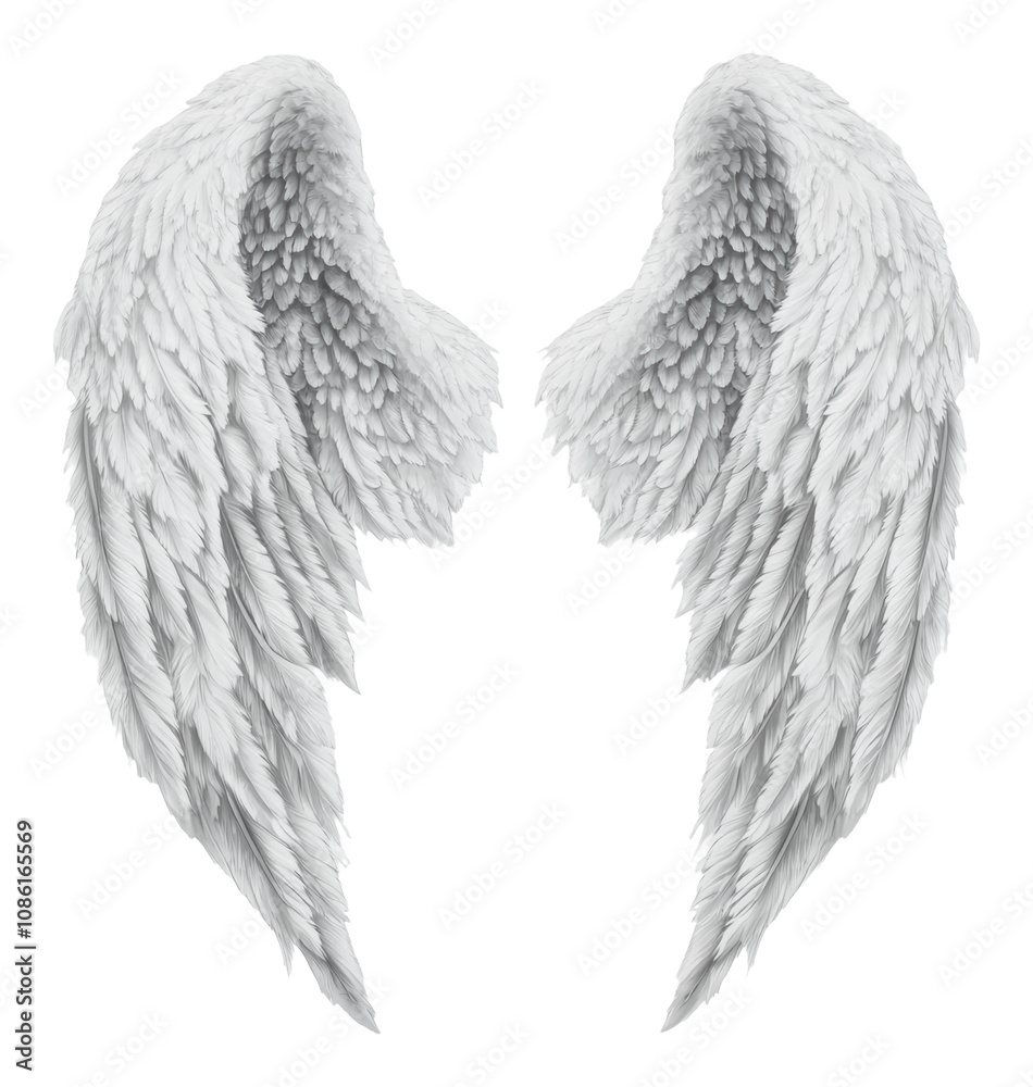 PNG Intricate white angel wings design PNG Intricate white angel wings design
