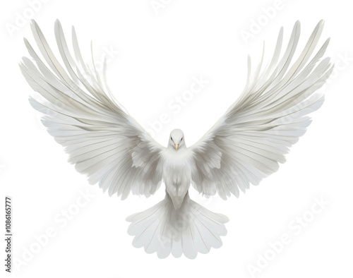 PNG White bird soaring with wings spread photo