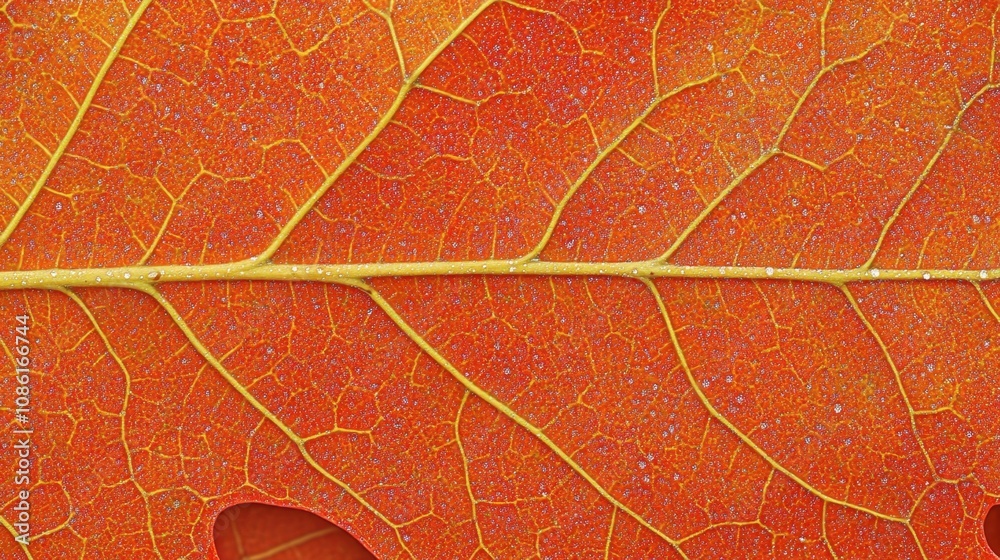 Obraz premium Close-Up of Vibrant Orange Leaf Texture