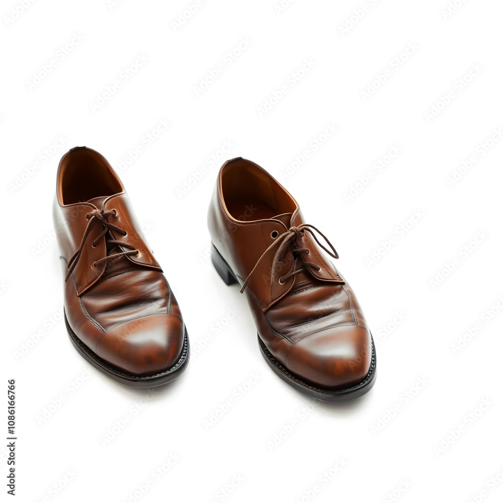 Handmade Leather Shoes on White Background Handmade Leather Shoes on White Background