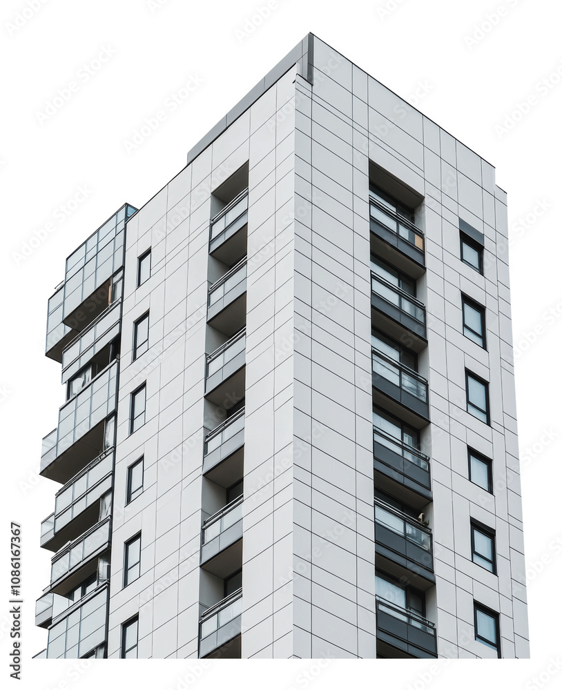 PNG Urban building with balconies PNG Urban building with balconies