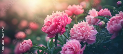 Peony Flower in Summer Garden