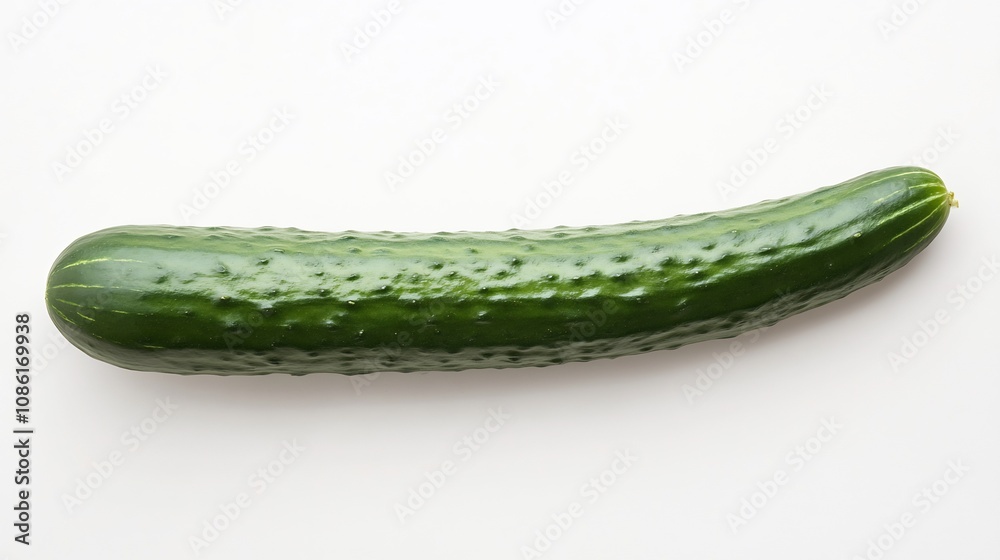 A Fresh Cucumber on a White Background A Fresh Cucumber on a White Background