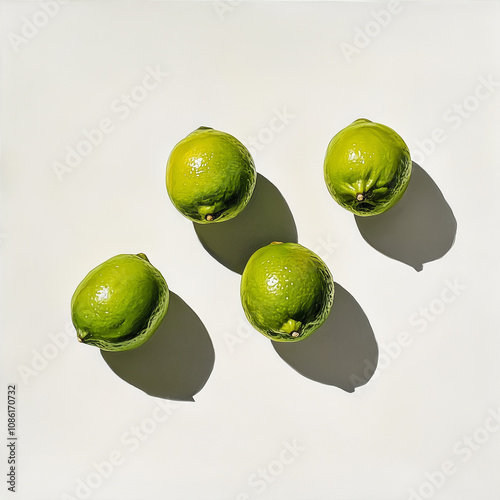  limes, overhead shot