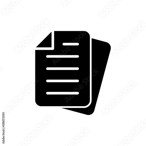 Document icon vector. Paper sign and symbol. File Icon