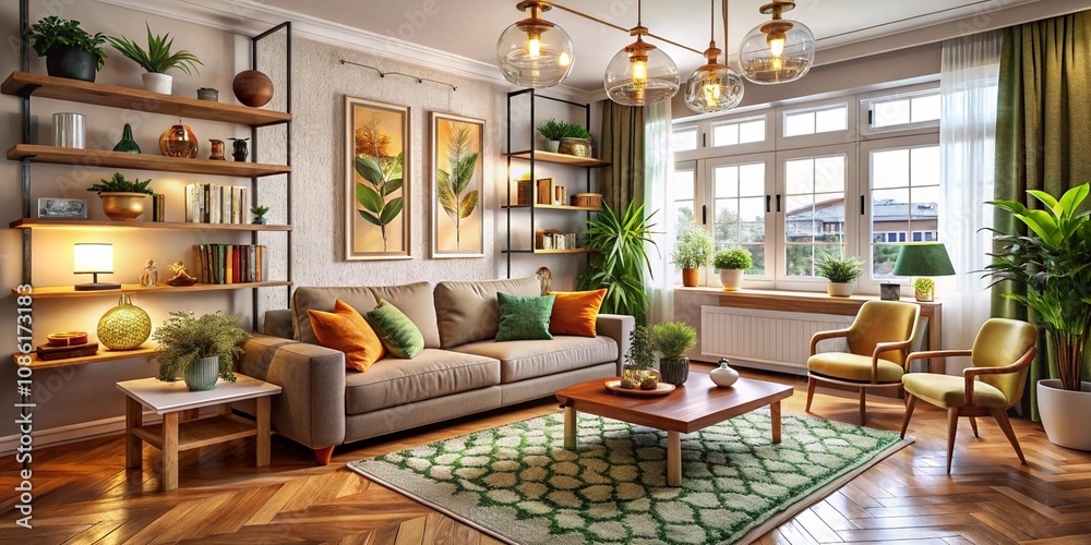 Interior of stylish living room. An ideal place for a home holiday. Interior of stylish living room. An ideal place for a home holiday.