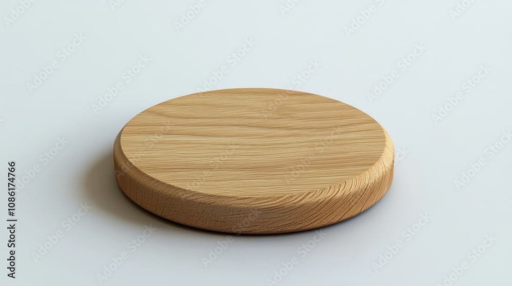 A round wooden podium isolated on a white background. A round wooden podium isolated on a white background.