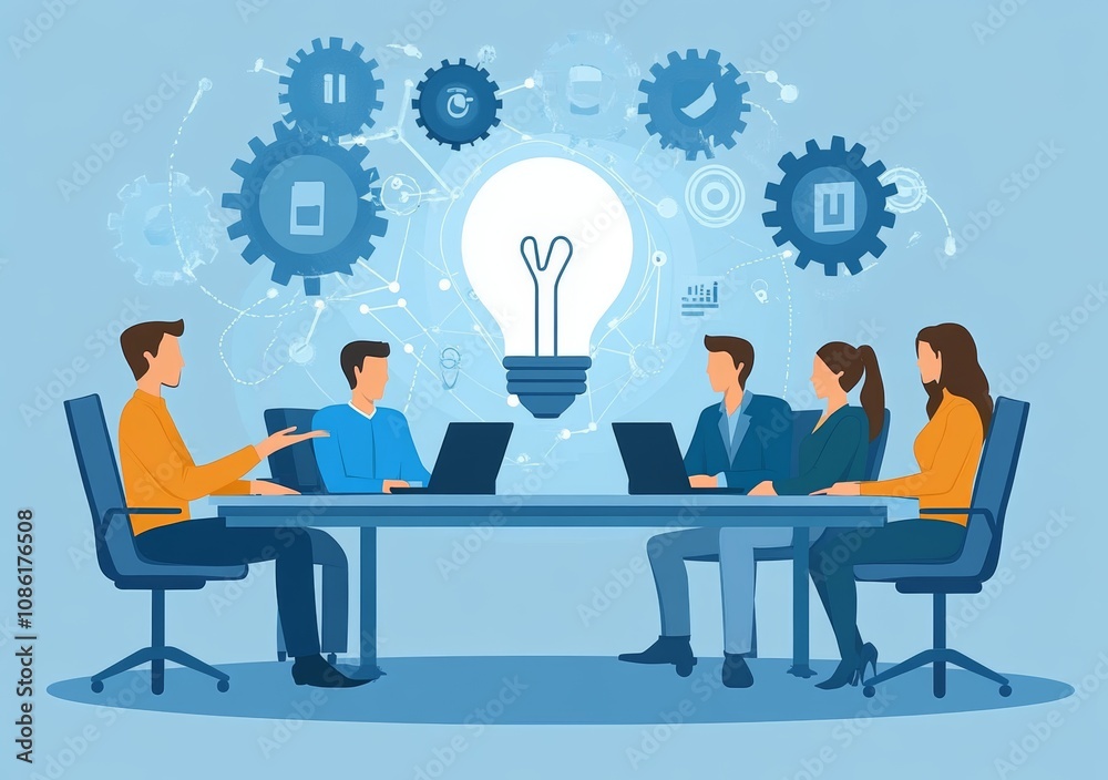 Business Team Meeting Collaboration Brainstorming Discussion Ideas Together Business Team Meeting Collaboration Brainstorming Discussion Ideas Together