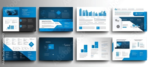 Business Presentation Template Design PowerPoint Backgrounds Layout Infographic Elements Company Profile Annual Report Booklet Magazine