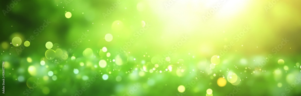 Abstract Green Background with Bokeh Light Dreamy Nature Scene Abstract Green Background with Bokeh Light Dreamy Nature Scene