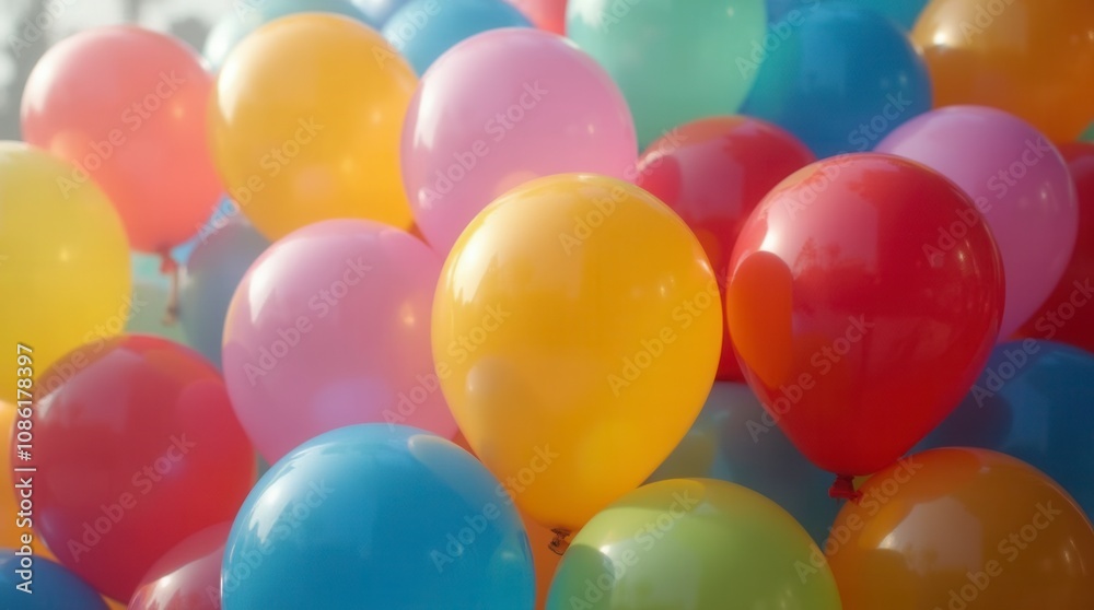 Colorful Balloons at Funfair Event Vibrant Celebration Scene Colorful Balloons at Funfair Event Vibrant Celebration Scene