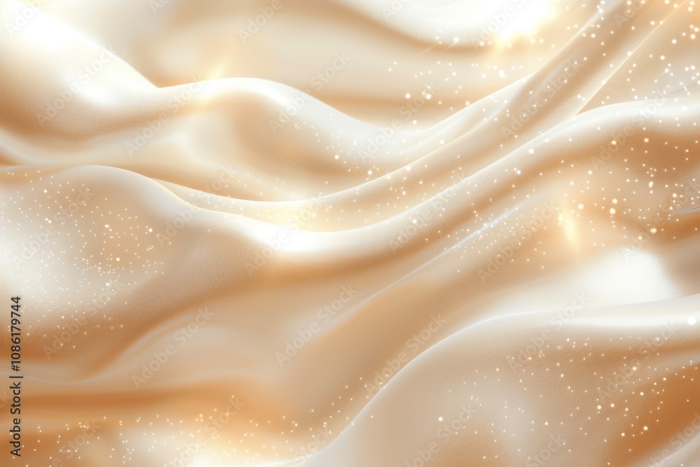 Elegant Gold Satin Background with Sparkling Light Effects Elegant Gold Satin Background with Sparkling Light Effects