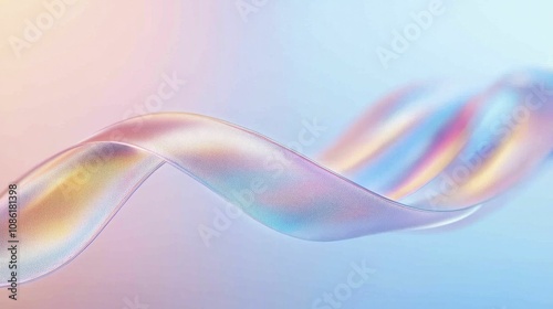 Barcode ribbon featuring iridescent shimmer, textured fabric layers, vibrant solid backdrop.