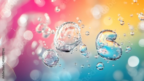 Wallpaper Mural PFAS Acronym Formed By Water Bubbles On A Colorful Background. Torontodigital.ca