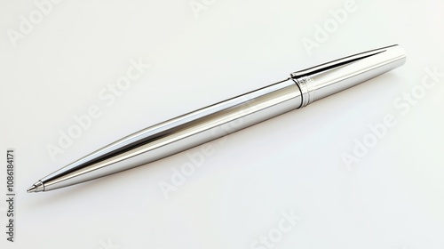 Silver Pen on White Background