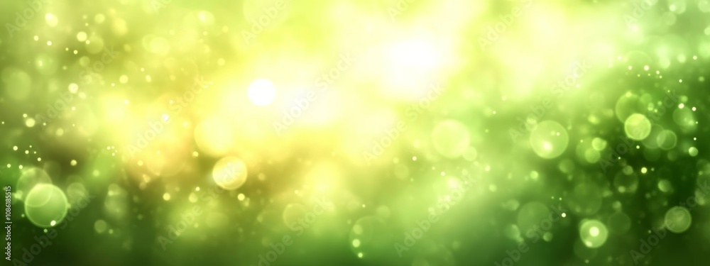 Green Gradient Background with Blurred Bokeh Lights for Spring and Summer Design Green Gradient Background with Blurred Bokeh Lights for Spring and Summer Design