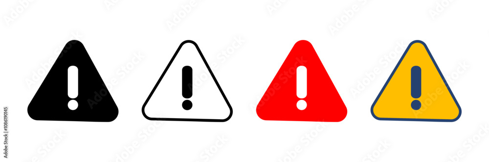 Exclamation danger sign. attention sign icon. Hazard warning attention sign Exclamation danger sign. attention sign icon. Hazard warning attention sign