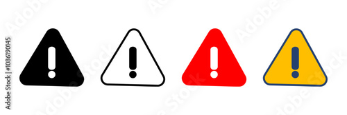 Exclamation danger sign. attention sign icon. Hazard warning attention sign