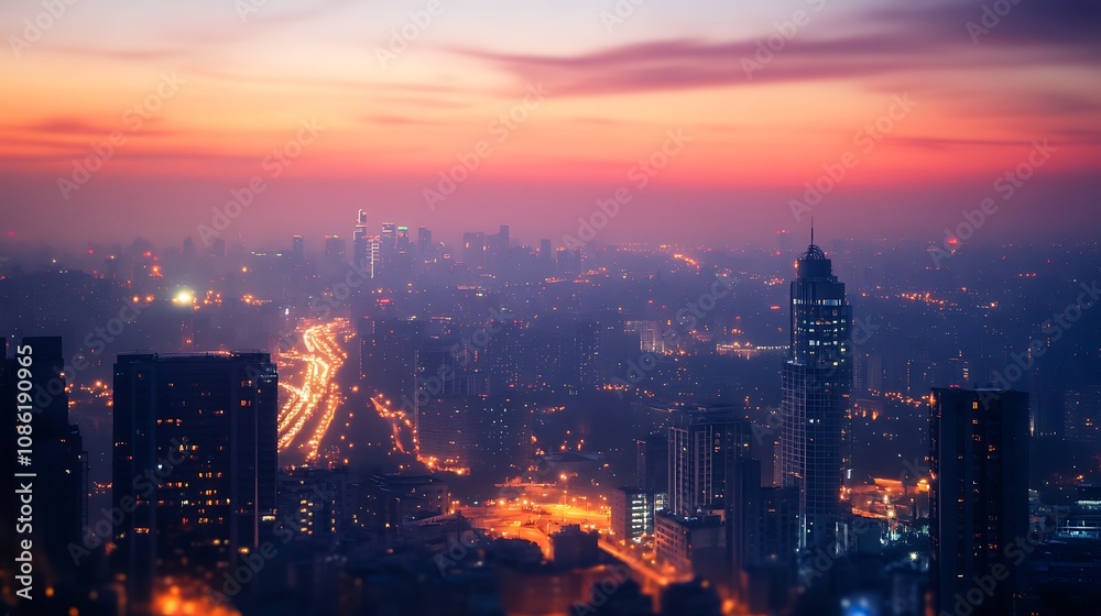 Fototapeta premium Cityscape at Sunrise
