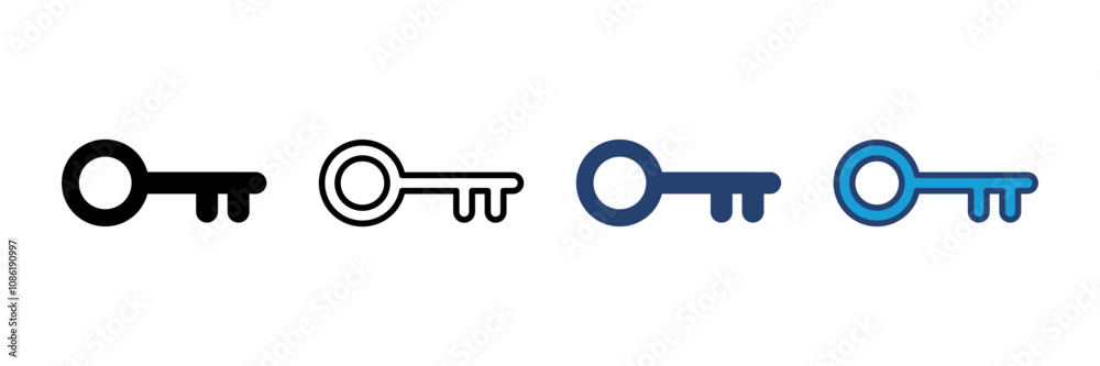 Key icon vector. Key vector icon. Key symbol Key icon vector. Key vector icon. Key symbol