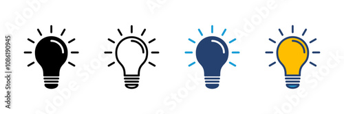 Lamp icon vector. Light bulb icon vector. idea symbol.