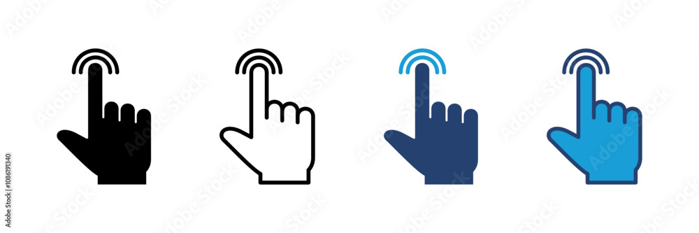 Hand click icon vector. pointer icon vector. hand cursor icon vector Hand click icon vector. pointer icon vector. hand cursor icon vector
