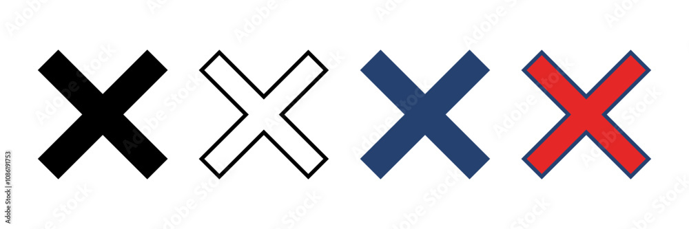 Obraz premium Close vector icon. Delete icon vector. cross sign