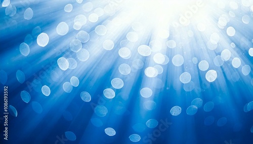 blue background with white light beams