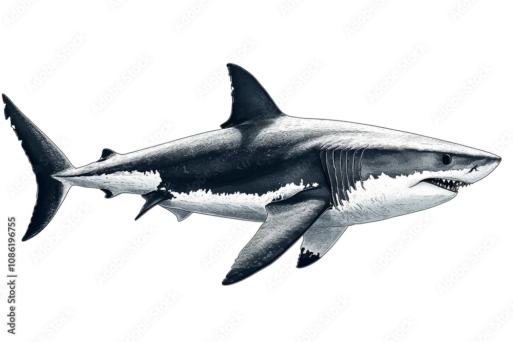 custom made wallpaper toronto digitalA Great White Shark Swimming in the Ocean