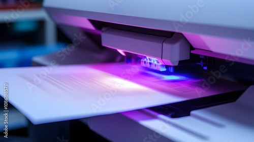 Laser Printer Printing Documents