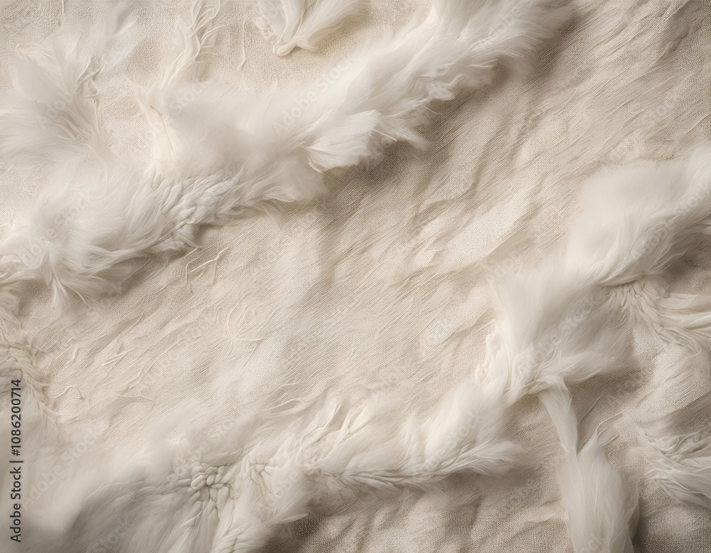 White fur texture that is very soft and soft, white background White fur texture that is very soft and soft, white background